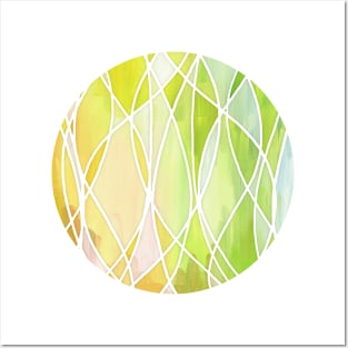 Lemon & Lime Love - abstract painting in yellow & green Posters and Art